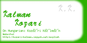 kalman kozari business card